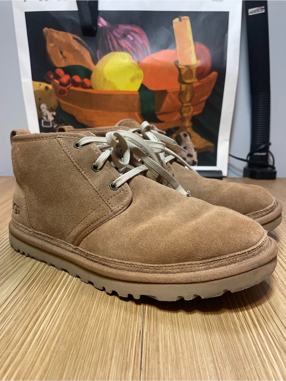 UGG Women's Neumel Chestnut Suede Shearling Lace-Up Chukka Boots US 10 / EU 41